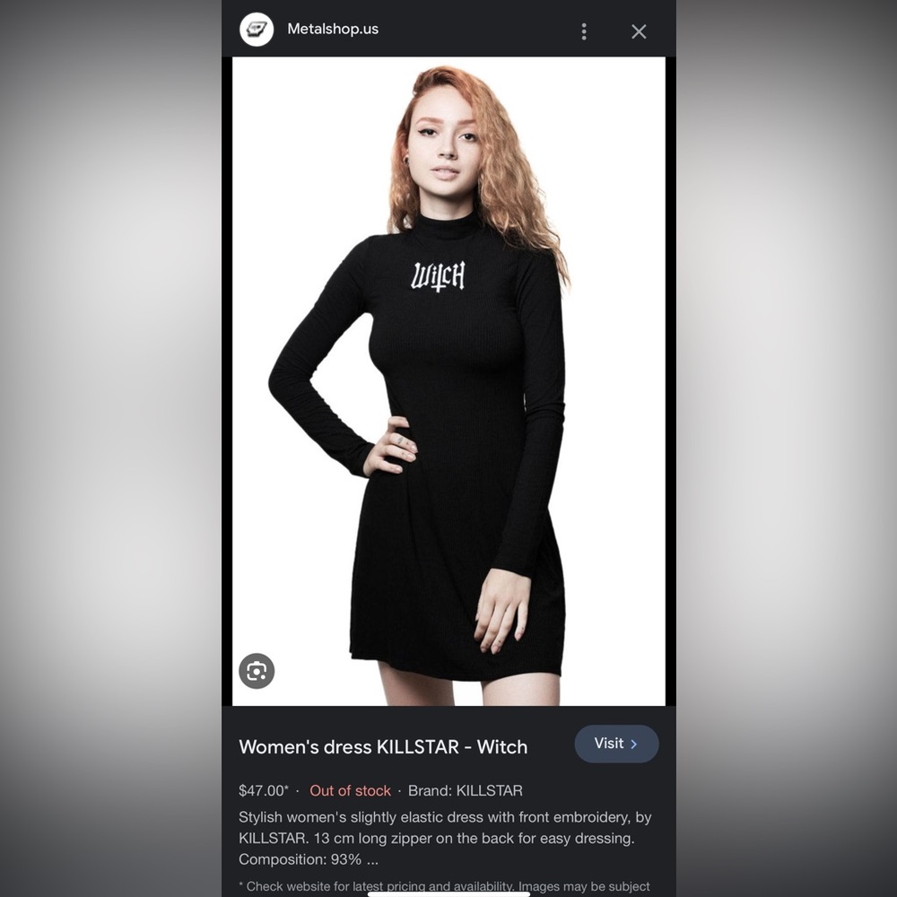 BRAND NEW Killstar Witch dress with tags - XS